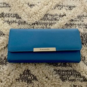 Tahari powder blue wallet.